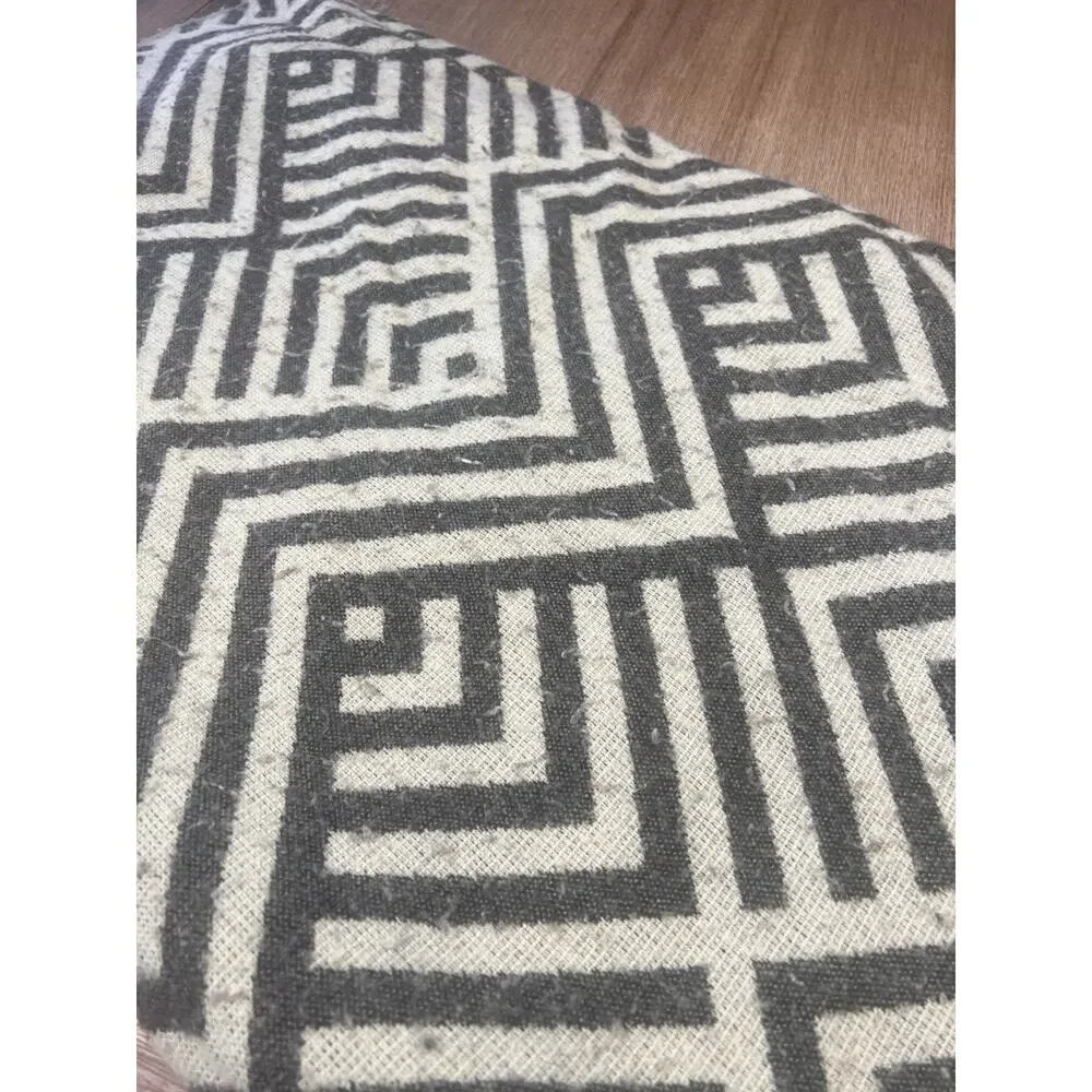 Incas Collection Andean Wool Throw Blanket Black Ivory Geometric Ecuador Tribal